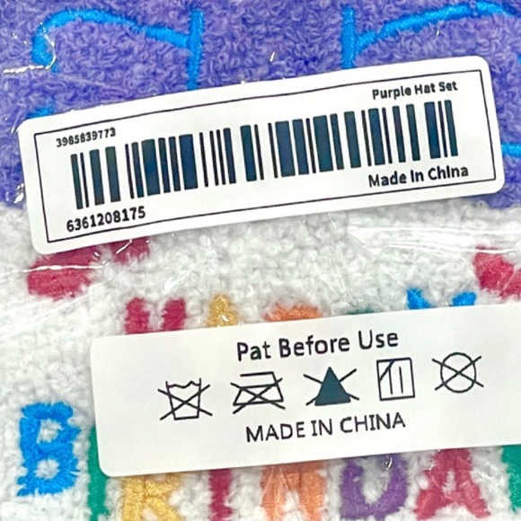 Pet Birthday Hat and Bib Set Purple/White for Small-Medium Dogs Cats NWT - Picture 8 of 8